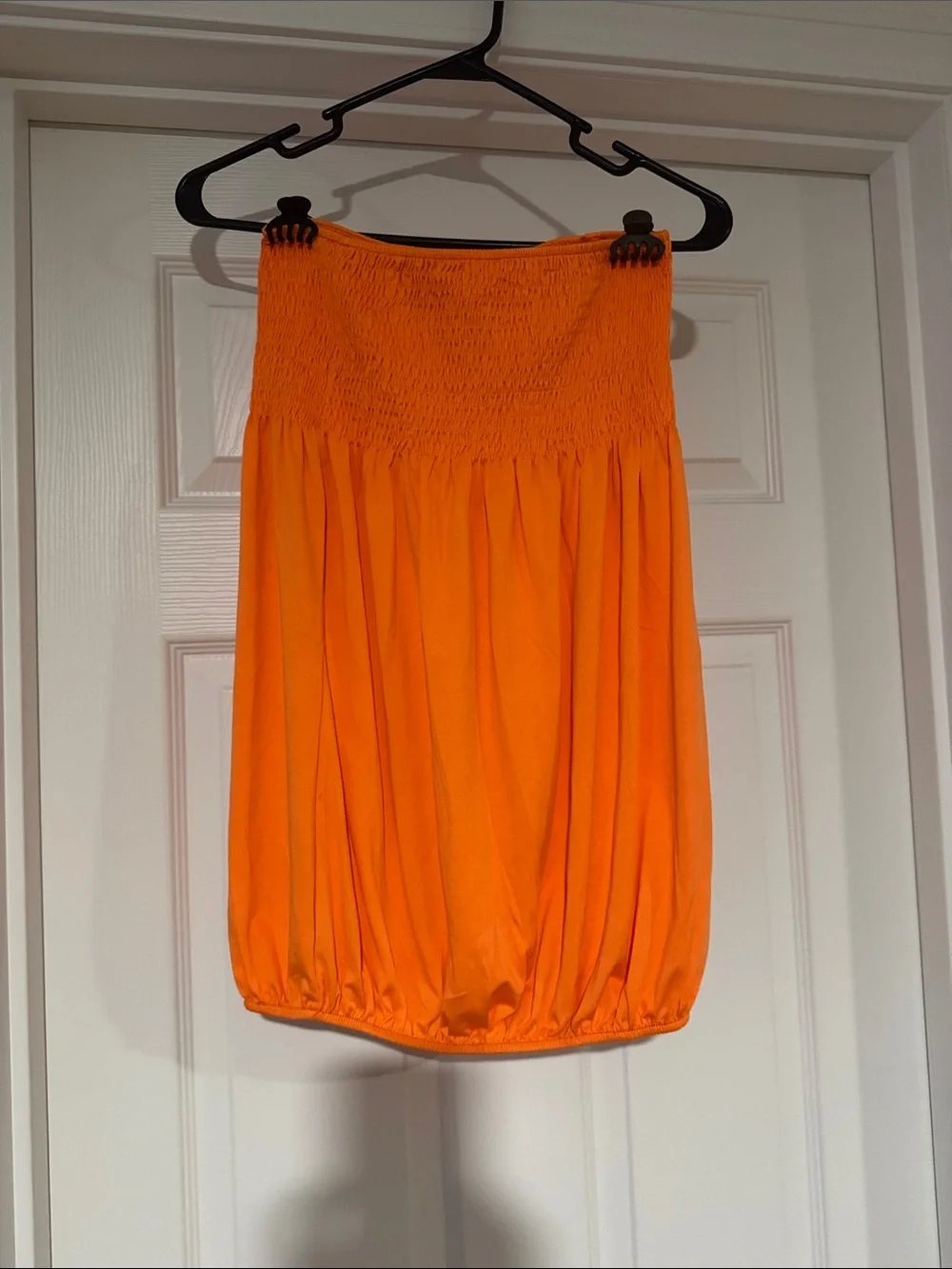 Women’s Orange Smocked Bubble top